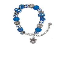 Delight nakit silvertne zvijezde Stilner Blue Paw Print Narukvica od perle, 7 + 2