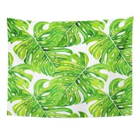 Šareni palminski egzotični lišće prašume ručne akvarelne akvarel uzorak zeleni eaf tropska zidna umjetnost viseći tapiserski kućni dekor za dnevnu sobu spavaća soba spavaonica