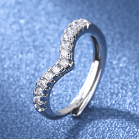 Prsten kubični cirkonijski klinovi simulirani dijamant CZ CHEVRON Prstenovi za žene i djevojke