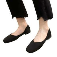 DMQupv ženske cipele s klizanjem na casual cipelama ravna dno klizanje na gušćim bojama u boji na casual cipela za ženske veličine cipele crna 8