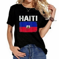 Ženska patriotska majica za zastavu Retro Haiti