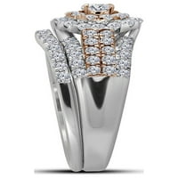 Jewels 14kt dvotonski zlatni okrugli dijamant Bridal Wedding prsten set 1- CTTW veličine 7