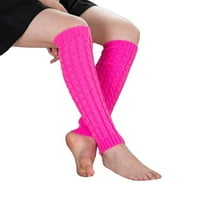 Francuska Dimple Women Zimska topli za topline noge Pletene Crochet duge čarape Visoko koljeno čarape