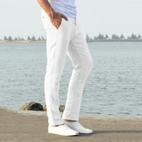 Felirenzacia Muškarci Ležerne prilike Pamučne mješavine Čisti elastični pantalone za hlače elastične