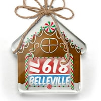 Ornament tiskan jednostrana Belleville, Il Red Blue Christmas Neonblond