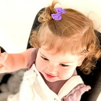 Scrounchies Boja gumene trake za kosu bez klizanja za bebe kose veze sa lukovima za toddler elastični