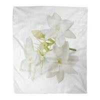 Flannel baca pokrivane listove zelene gardenia prekrasna cvijeta jasmina bijela klipionica meka za kauč