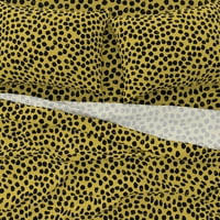 pamučni listovi, Kalifornijski kralj set - crna žuta tačkica Cheetah mrlja Spot Leopard Print Print
