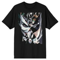 Batman Joker i Batman Četvero puta podijeljeni ogledala Muška crna majica-3xl