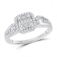 14k bijelo zlato baguette Diamond modni prsten klastera CTTW