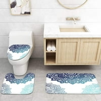 Retro mandala kupaonica set tuš sa zavjesom za kupac za kupanje kontura i toaletni poklopac poklopca