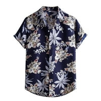 Muška majica Ljeto Muška modna trend plaža s kratkim rukavima Ispisuje jednokradna reverjska košulja