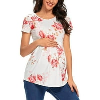 Ženske majice za njegu kratkih rukava kratki rukav kratki majica Stretch Tunic vrhovi trudne ženske