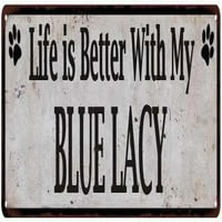 Život je bolji sa mojim plavim čipkom rustikalnim izgledom pse PET potpisu 206180060083