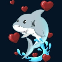 Mi Heart It morski pas Valentines Dan Tee Muške mornaričke plave grafički rezervoar - Dizajn od strane