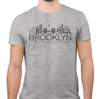 Skyline Brooklyn New York majica Unise 4x-Veliki sivi