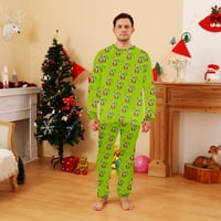Nestašan božićni muški božićni pidžami, par koji odgovara božićnim pidžama-zelenim monstrum mišićnim