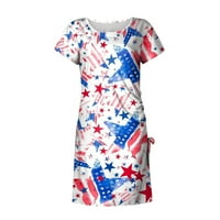 Gaecuw USA Themed Boho haljine Američka zastava odjeću Ljetne haljine obrezane kuglične haljine kratki