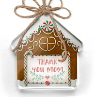 Ornament tiskan jednostrano hvala majčin dan mami majke sa lišćem Božić Neonblond