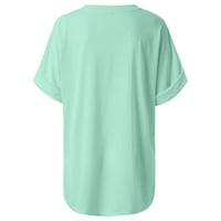 Leylayray ženska bluza Žene Casual Comfort V-izrez Čvrsta džepa u boji Labavi mekani top plus bluza