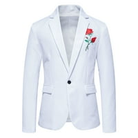 Muška jakna slim fit odijelo Muška jedno dugme Ležerne prilike za ruševe ružičastog veznog odijela Jakna