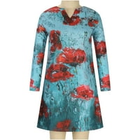 Taguld Fall Odjeća za uštedu za ženske jeseni zimske haljine, ženska modna casual udobnog tiskanog dugih