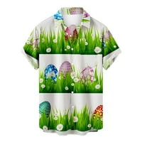 Zunfeo MENS majice - Vintage Labave košulje sa džepovima kratkih rukava Uskršnja plaža vrhovi tiskani