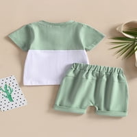 Jaweiwi Baby Toddler Boys Shorts Set odjeće, 2T 3T majica s kratkim rukavima s elastičnom strukom kratke