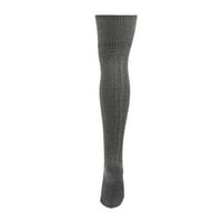 Žene bez itkice pletene preko čarapa za koljeno debele visoke dugih čarapa za čizme zagrijavači tamno