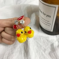 Eastjing Pair Lijepa žuta patka Drop Dange Minđuše smiješne ducke naušnice za uho, poklon za nakit