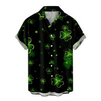 Ausyst majice za muškarce Sveti patricki dan casual dugmeta Pocket padwndown kratka rukava bluza Havajska košulja za momke