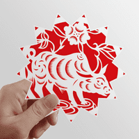 Papir-Cut O životinja Kina Zodijak Art Sun Vinil naljepnica za prtljag Graffiti cvijeće naljepnica