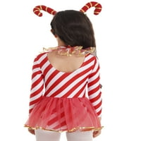 Yizyif Dečice Girls Božićne gospođice Santa kostim haljina Fancy Party Stripes Sequins Plesni kombinezon