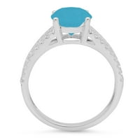 2.32ct ovalni rez plavi simulirani tirkizni 14k bijeli zlatni ugraving izjava bridalna godišnjica angažman vjenčani prsten veličine 4,75