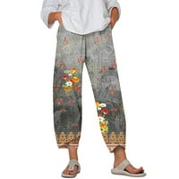 Teretne pantalone za žene Radne casual široke noge Capris Ljeto obrezano plaža elastična struka vrećaste