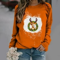 Dugi rukav Tors Trendy Fall Dukseri za žene Dame Slatke košulje za jelo Božićna odjeća Praznična pulover