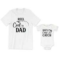 Reel Cool Od Muška majica Riba i ribolov Kuka Grafički tata Cuthest Catch Baby BodySuit Dječja majica