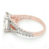 Carat Center Round Cut Lab kreirao je Moissine Diamond Split Shand Solitaire Angažman prsten za žene