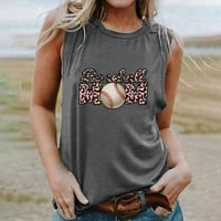 Olyvenn ženske ljetne grafičke majice za bejzbol mama print cami crew majica izrezao je labav fit closety
