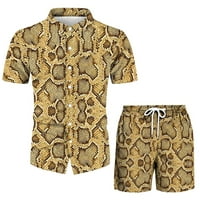 Uorcsa Udobne kratke hlače 2-dijelove Boho Hawaii lično plaže za plažu ljeta Muške set Khaki