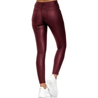 Žene vježbanje pant pantalone gamaše fitness visoke struk hlače od čvrstog gumba Visoko struk pant s