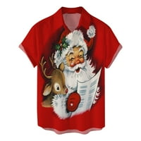 Modna košulja Božićno proljeće Ljeto 3D digitalni tisak Top Red XL
