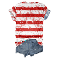 Američke majice zastava za žensku patriotsku majicu 4. jula Tee vrhovi V-izrez Summer Majica kratkih