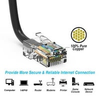 CATEFOLD CAT5E Ethernet patch kabel crni 20ft sa pozlaćenim RJ konektorima - MHZ visoki performanse