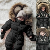Entyinea Baby Boy odjeća s dugim rukavima tiskane bodi, ruševe hlače pada zimsku odjeću crne 90