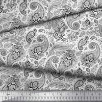 Soimoi pamučna voile tkanina crna skica Paisley Ispis tkanina sa širokim dvorištem
