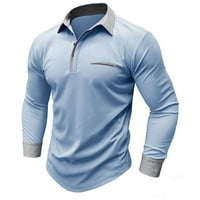 Elaililye Fashion Polos za muškarce Henley Solid Print Top Majica Slim dugih rukava majica Casual Sports