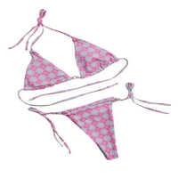Amiliee ženski set kupaćih kostimu Halter vrat BRASE BRA + Hraška za kupanje sa niskim strukom