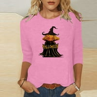 Ženske palejske majice Falls Falls Funny Halloween Grafički ispisani vrhovi labavi fit trendi o vrat