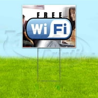 Besplatan WiFi znak dvorišta, uključuje udjel metalnih koraka